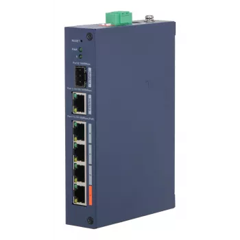 Hallatav tööstuslik lüliti DAHUA CHS4106-4ET-60 — 6 pordiga, 4x PoE 10/100, L2, 4,8 Gbit/s, 8000 MAC