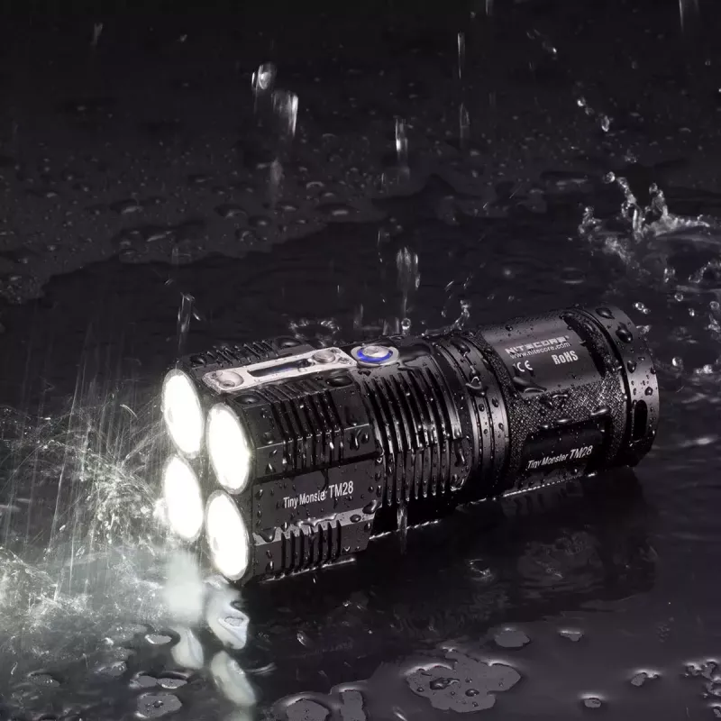 Käsilamp Nitecore TM28, 4× LED, max 6000 lm, Li‑Ion, must, 142 mm pikkus, 414 g
