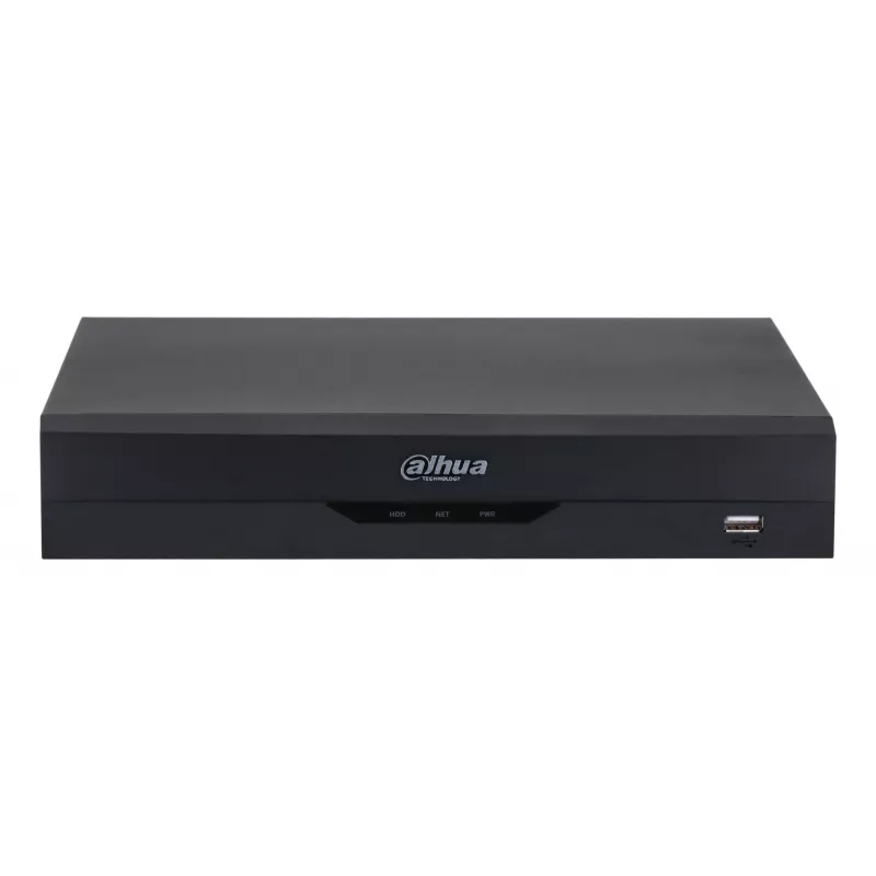 Digitaalne videosalvesti DAHUA XVR5108HS-4KL-I3/T — 8-kanaliline DVR, H.265/H.264, SATA kuni 16 TB, Gigabit Ethernet, 12 V DC, Must