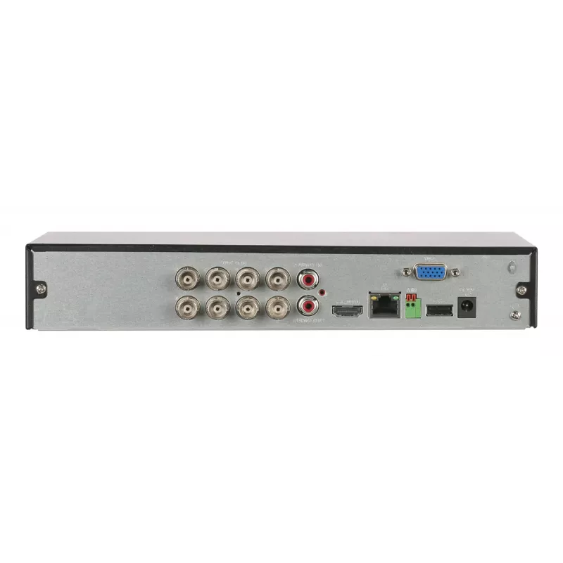 Digitaalne videosalvesti DAHUA XVR5108HS-4KL-I3/T — 8-kanaliline DVR, H.265/H.264, SATA kuni 16 TB, Gigabit Ethernet, 12 V DC, Must