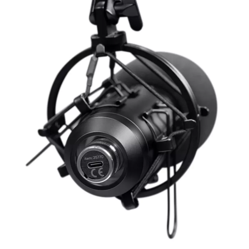 Podcast-mikrofon TRUST GXT 270 Emita II+ — kondensaator-USB, juhtmega, metallkorpus, must, 2,5 m kaabel
