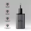 Seinilaadija AXAGON ACU-PQ67D, 67W, USB-C PD3.0 + USB-A QC4+, 2 väljundit, LCD-ekraan, 100–240V