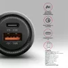 Autolaadija AXAGON PWC-PQ48, 48 W, USB-C (PD3.0) + USB-A (QC4+), sisend 12–24 V, must