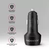 Autolaadija AXAGON PWC-PQ48, 48 W, USB-C (PD3.0) + USB-A (QC4+), sisend 12–24 V, must