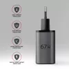 Seinakaasaskantav AXAGON ACU-PQ67, 67W, PD3.0 + QC4+, 1x USB-C + 1x USB-A, 100–240V, hall/must