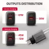 Seinakaasaskantav AXAGON ACU-PQ67, 67W, PD3.0 + QC4+, 1x USB-C + 1x USB-A, 100–240V, hall/must