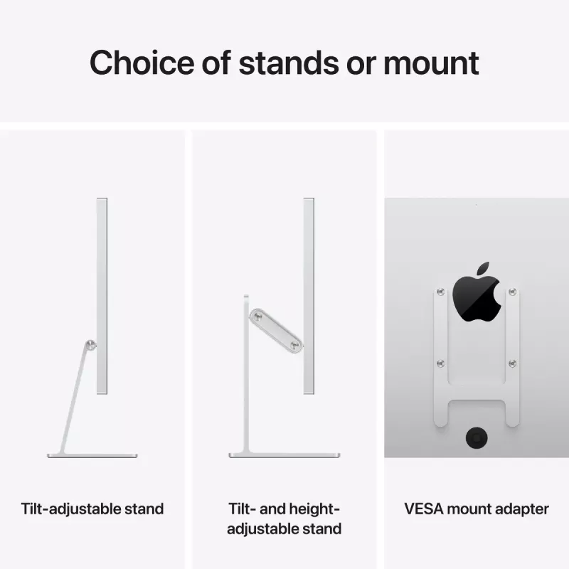 Monitor Apple Studio Display 27 tolli 5K Ultra HD (5120×2880), LED, kallutatav alus, hõbedane