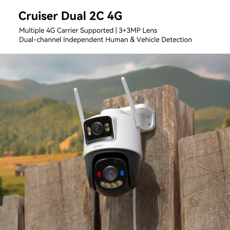 IP-turvakaamera IMOU Cruiser Dual 2C 4G Turret Outdoor 2304×1296 3,6 mm objektiiv Lagi/seinale