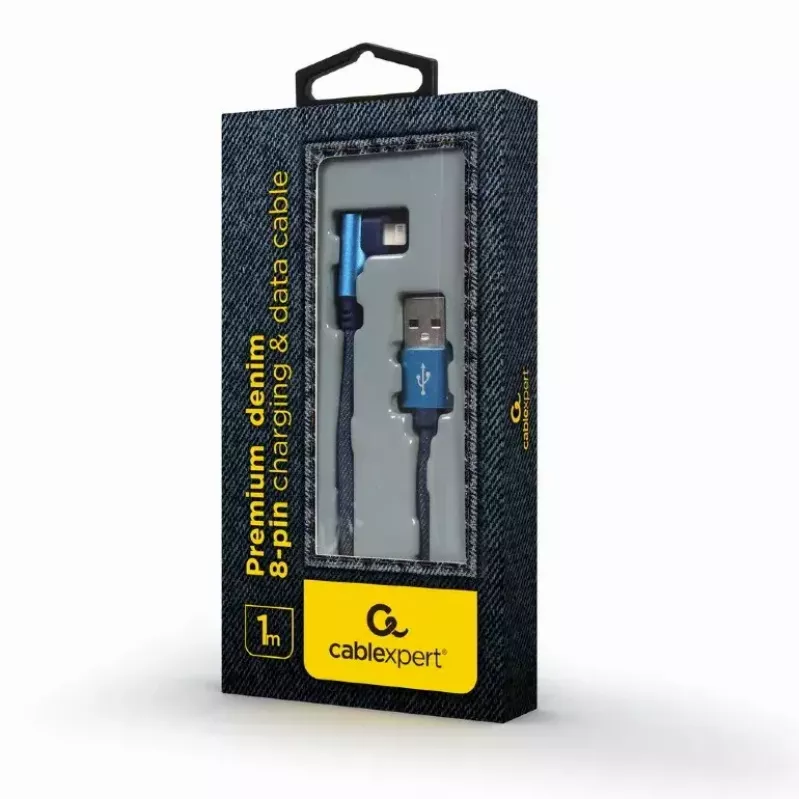 USB 2.0 andmekaabel Gembird CC-USB2J-AMLML-1M-BL — USB A kuni Micro-USB B/Lightning, 1 m, sinine/must