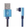 USB 2.0 andmekaabel Gembird CC-USB2J-AMLML-1M-BL — USB A kuni Micro-USB B/Lightning, 1 m, sinine/must