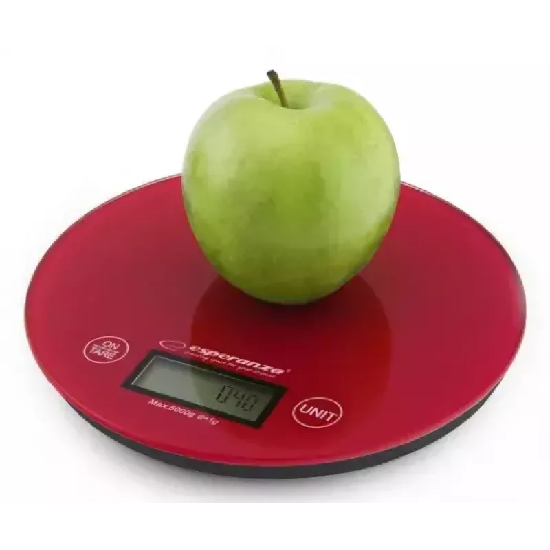 Elektrooniline köögikaal ESPERANZA EKS003R — 5 kg mahutavus, taara, g/lb/oz, punane
