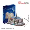 3D pusle CubicFun Notre Dame (Light) — mudel DA-20509, kerge valgustatud versioon