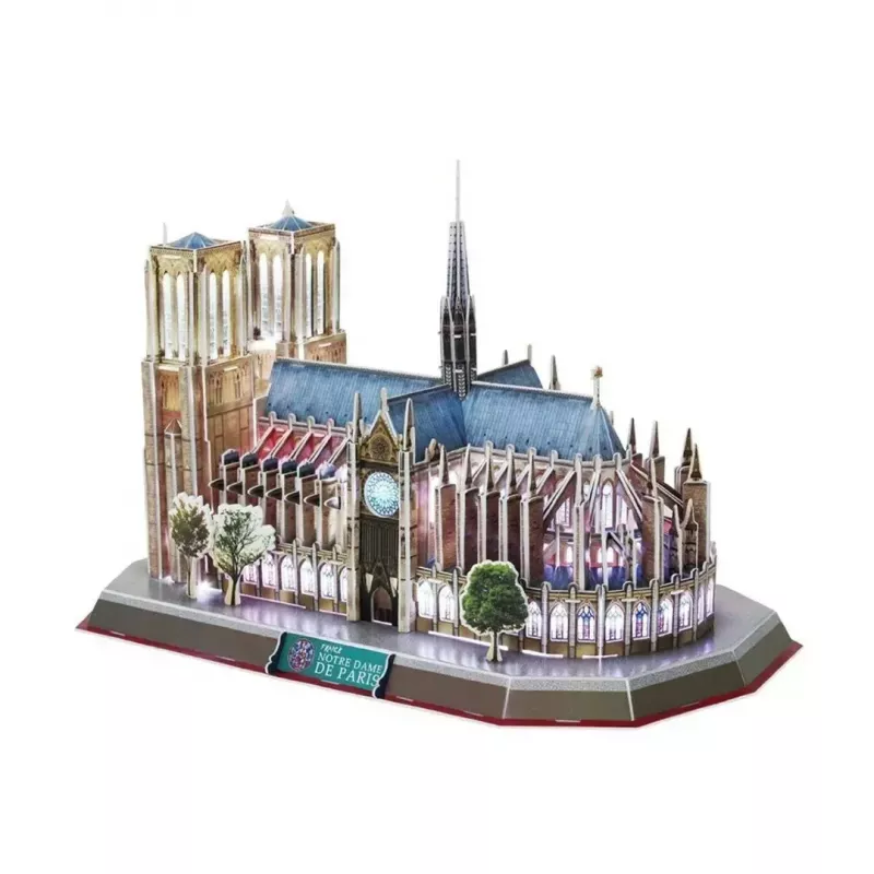3D pusle CubicFun Notre Dame (Light) — mudel DA-20509, kerge valgustatud versioon