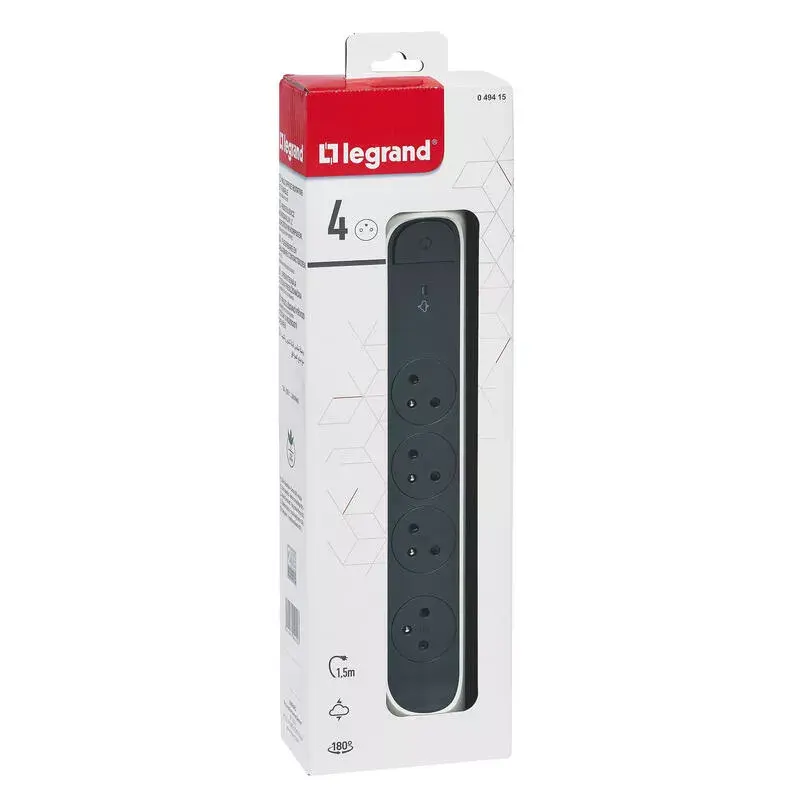 Toitejaotusseade Legrand 0 494 15 4 vahelduvvoolu pistikupesa Hall Valge