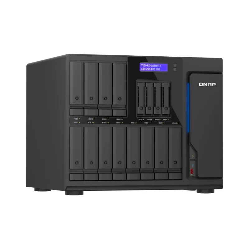 QNAP TVS-AIH1688ATX-U7-32G NAS/storage server Tornkorpuses 32 GB DDR5 0 TB QuTS hero Black