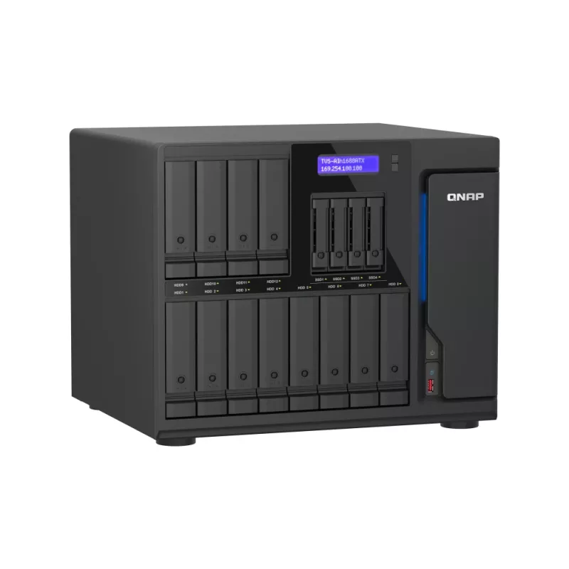 QNAP TVS-AIH1688ATX-U7-32G NAS/storage server Tornkorpuses 32 GB DDR5 0 TB QuTS hero Black
