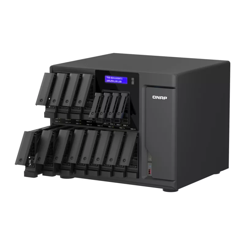 QNAP TVS-AIH1688ATX-U7-32G NAS/storage server Tornkorpuses 32 GB DDR5 0 TB QuTS hero Black