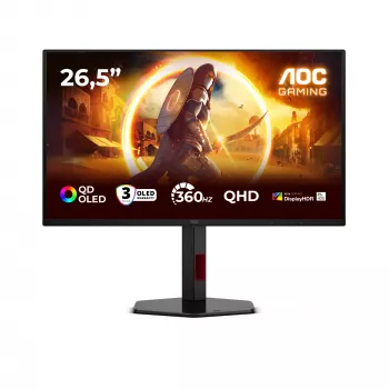 AOC G4 Q27G4SDR arvutikuvar 67,3 cm (26,5 tolli) 2560 x 1440 pikslit Quad HD QD-OLED Must, Punane
