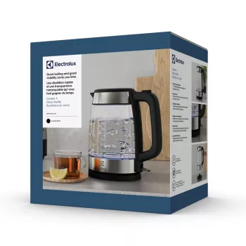 Electrolux E4GK1-4GB elektriline veekeetja 1,7 L 2200 W must, roostevaba teras, läbipaistev