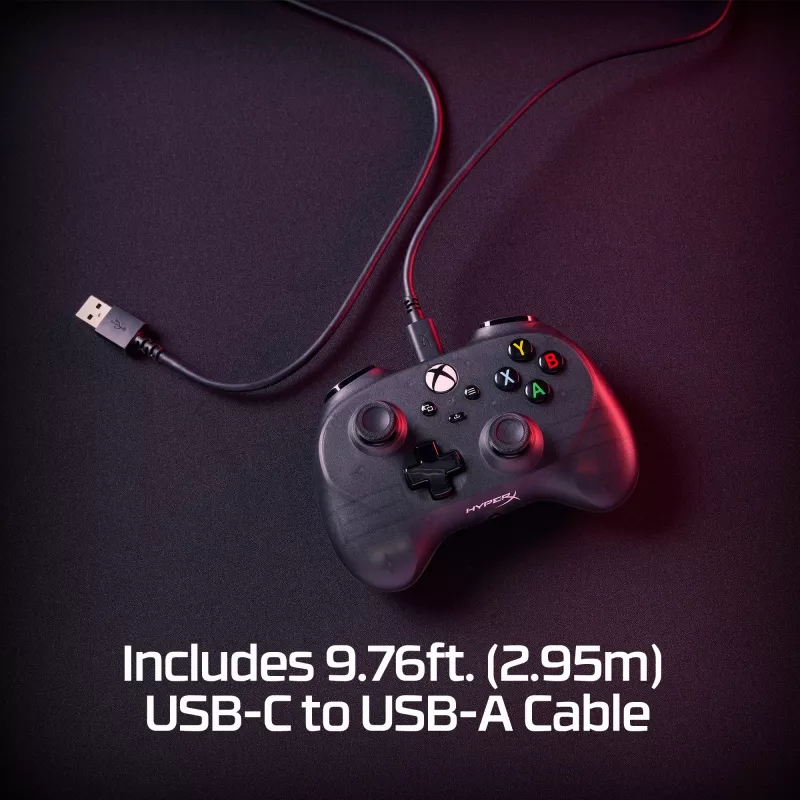 HyperX Clutch Tanto Mini WD mängupult, juhtkang, Xbox, Xbox One, juhtmega, USB, must, 2,95 m