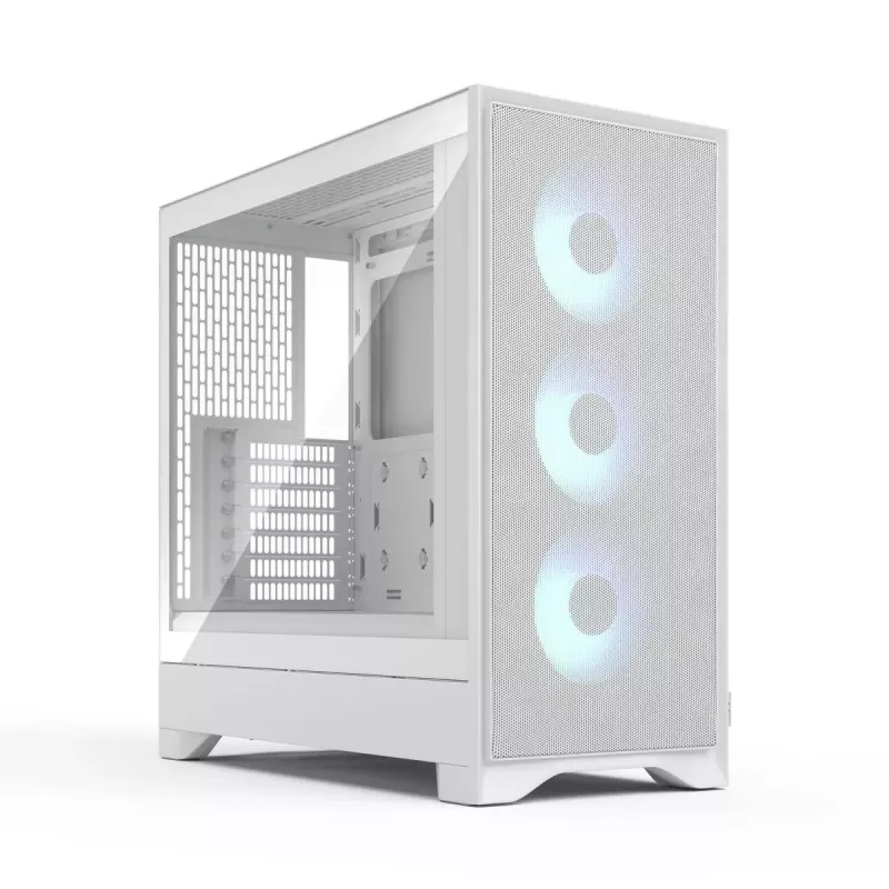 Fractal Design Pop 2 Air Valge TG RGB Midi Tower arvutikorpus — ATX/Micro‑ATX/Mini‑ITX, karastatud klaas, 3x120 mm esiventilaatorid