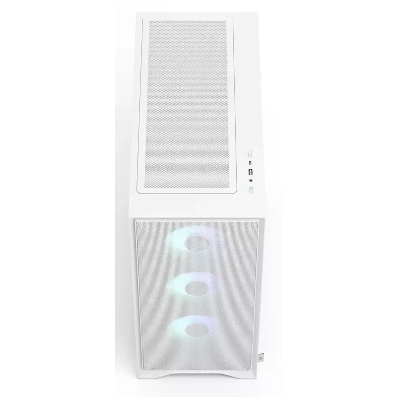 Fractal Design Pop 2 Air Valge TG RGB Midi Tower arvutikorpus — ATX/Micro‑ATX/Mini‑ITX, karastatud klaas, 3x120 mm esiventilaatorid