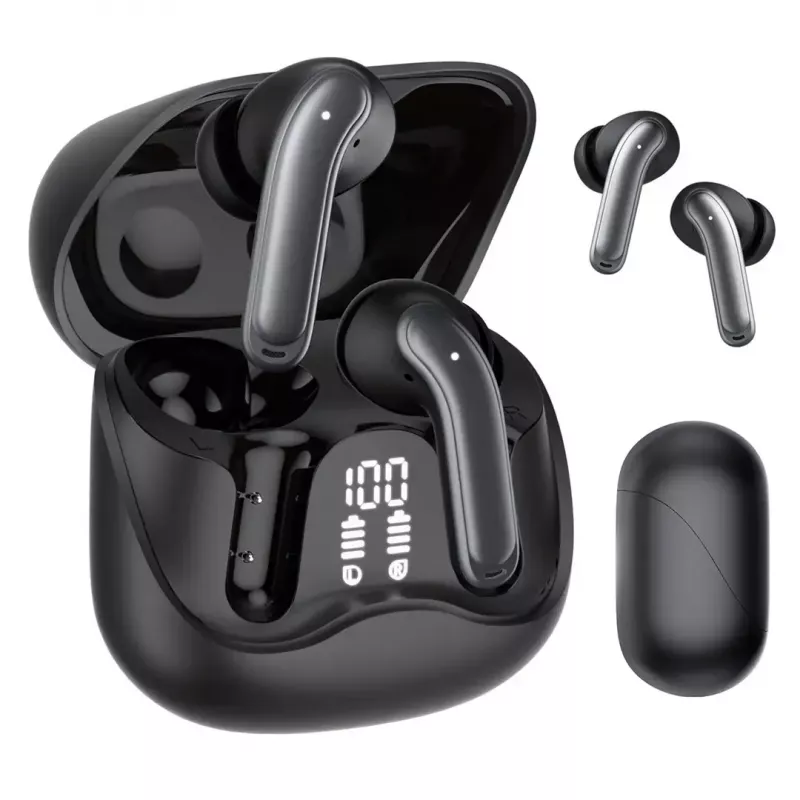 Juhtmevabad kõrvasisesed kõrvaklapid Audiocore AC591 PRO — hübriidne ANC, ENC, 6 mikrofoni, USB‑C laadimine, kuni 9h taasesitus, Tuya ühilduv, must