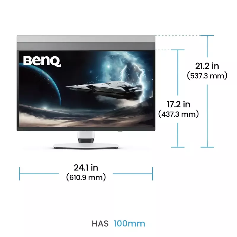 BenQ EX271UZ arvutimonitor 67,3 cm (26,5 tolli) 3840 x 2160 pikslit 4K Ultra HD OLED must, valge
