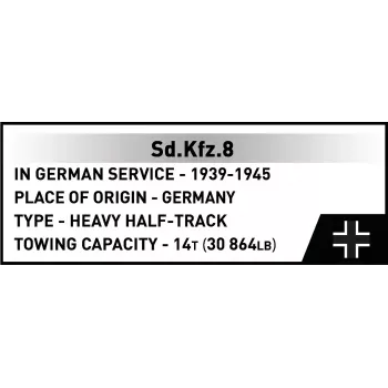 Cobi Blocks Sd.Kfz.8 Towing 8.8 cm Flak 36 ehituskomplekt, 975 tükki