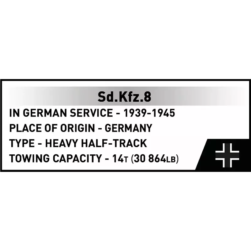 Cobi Blocks Sd.Kfz.8 Towing 8.8 cm Flak 36 ehituskomplekt, 975 tükki