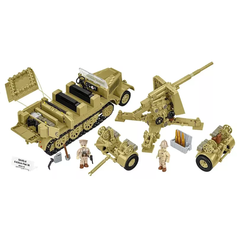 Cobi Blocks Sd.Kfz.8 Towing 8.8 cm Flak 36 ehituskomplekt, 975 tükki