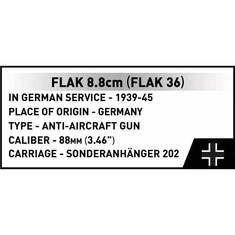 Cobi Blocks Sd.Kfz.8 Towing 8.8 cm Flak 36 ehituskomplekt, 975 tükki