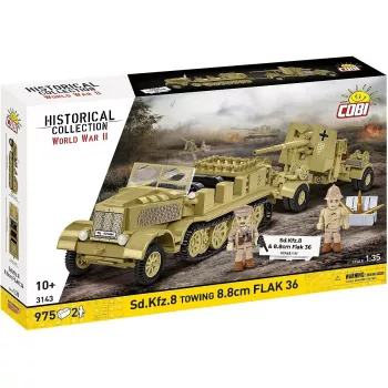 Cobi Blocks Sd.Kfz.8 Towing 8.8 cm Flak 36 ehituskomplekt, 975 tükki