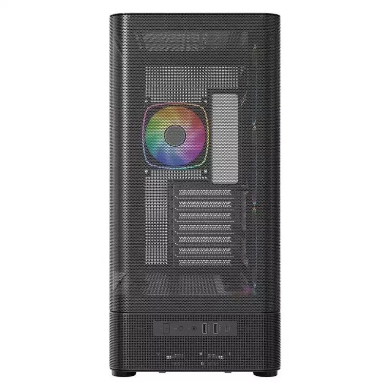 Arvutikorpus MODECOM VOLCANO AQ400 ARGB MIDI Must — MODECOM MC-A-AQ400-4FA-B