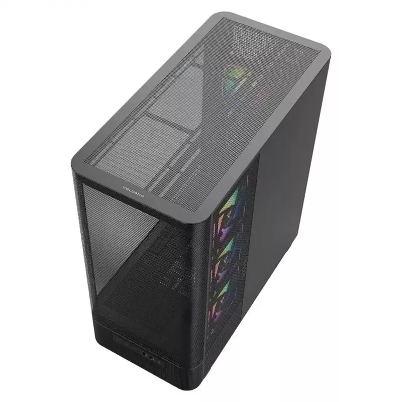 Arvutikorpus MODECOM VOLCANO AQ400 ARGB MIDI Must — MODECOM MC-A-AQ400-4FA-B