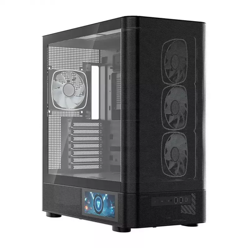 Arvutikorpus MODECOM VOLCANO AQ400 ARGB MIDI Must — MODECOM MC-A-AQ400-4FA-B