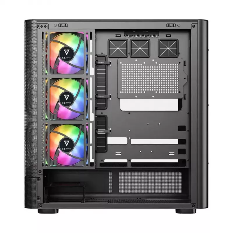 Arvutikorpus MODECOM VOLCANO AQ400 ARGB MIDI Must — MODECOM MC-A-AQ400-4FA-B