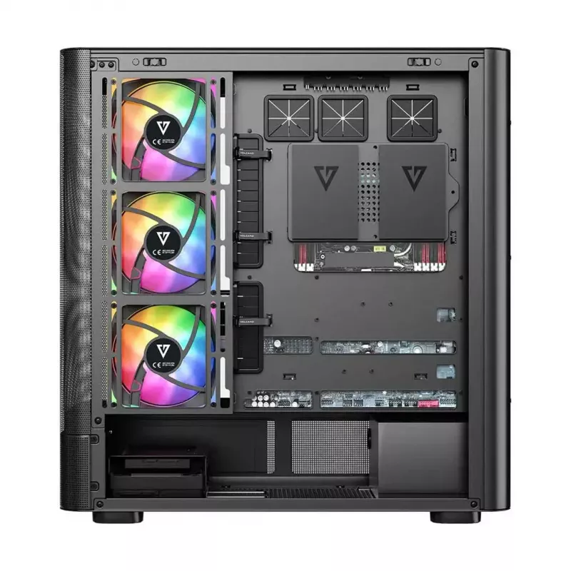Arvutikorpus MODECOM VOLCANO AQ400 ARGB MIDI Must — MODECOM MC-A-AQ400-4FA-B
