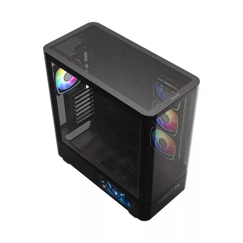 Arvutikorpus MODECOM VOLCANO AQ400 ARGB MIDI Must — MODECOM MC-A-AQ400-4FA-B
