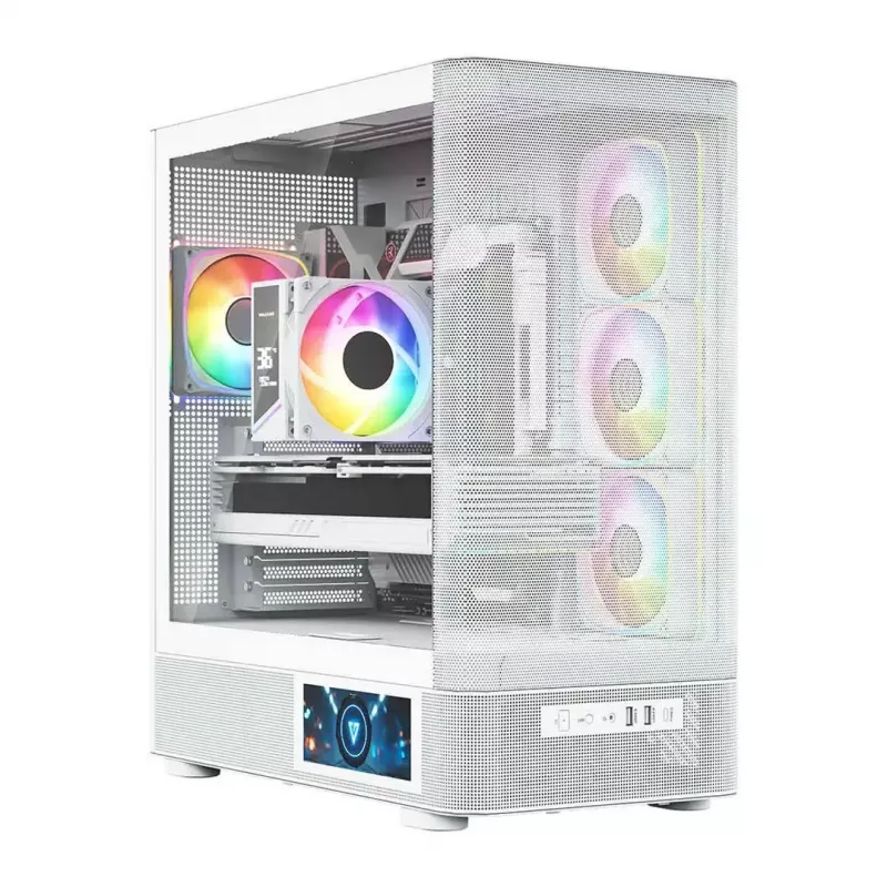 MODECOM VOLCANO AQ400 ARGB MIDI tornarvuti korpus, valge