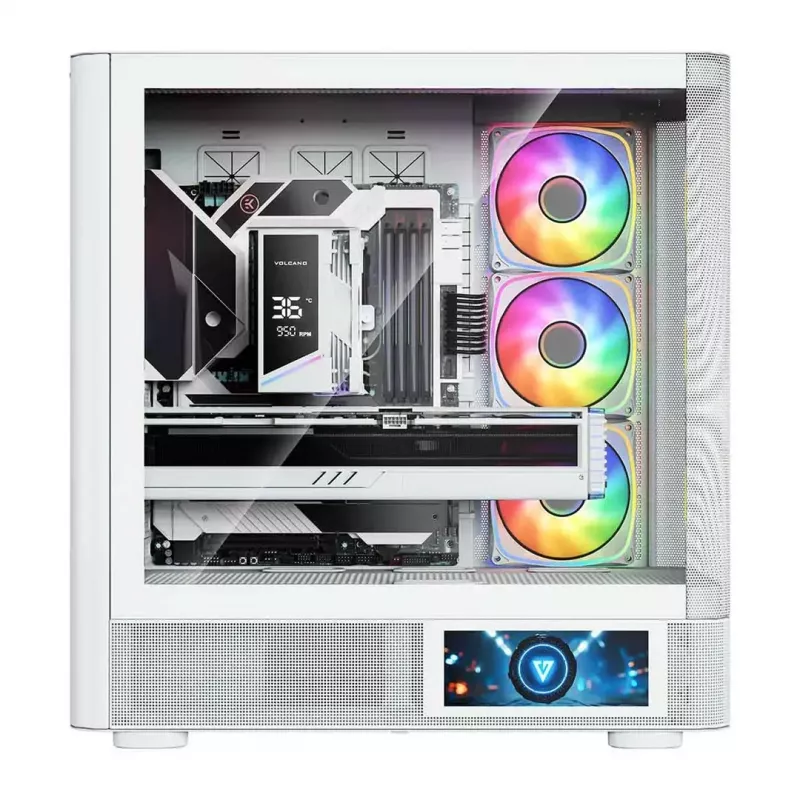 MODECOM VOLCANO AQ400 ARGB MIDI tornarvuti korpus, valge
