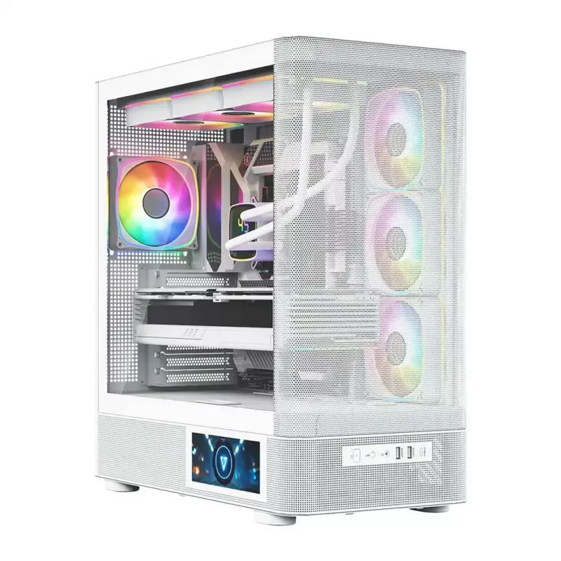 MODECOM VOLCANO AQ400 ARGB MIDI tornarvuti korpus, valge