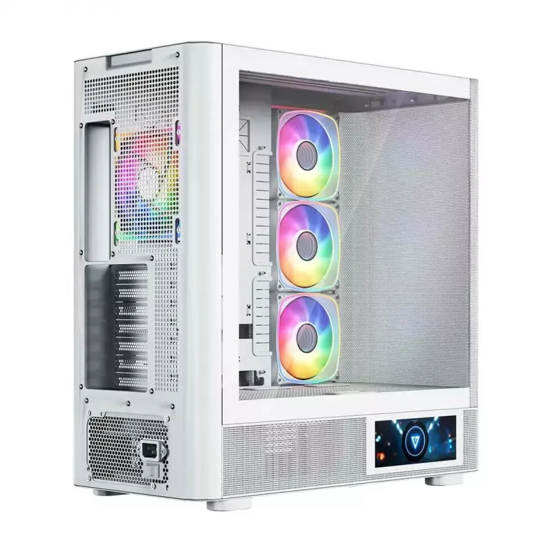 MODECOM VOLCANO AQ400 ARGB MIDI tornarvuti korpus, valge