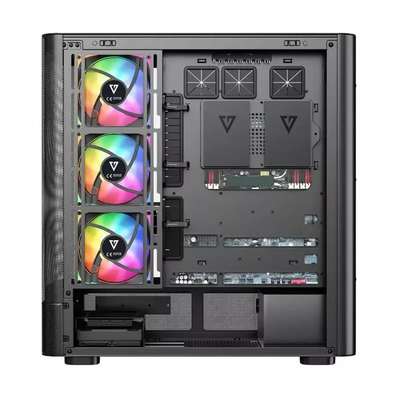 Arvuti korpus MODECOM VOLCANO AQ500 ARGB MIDI must