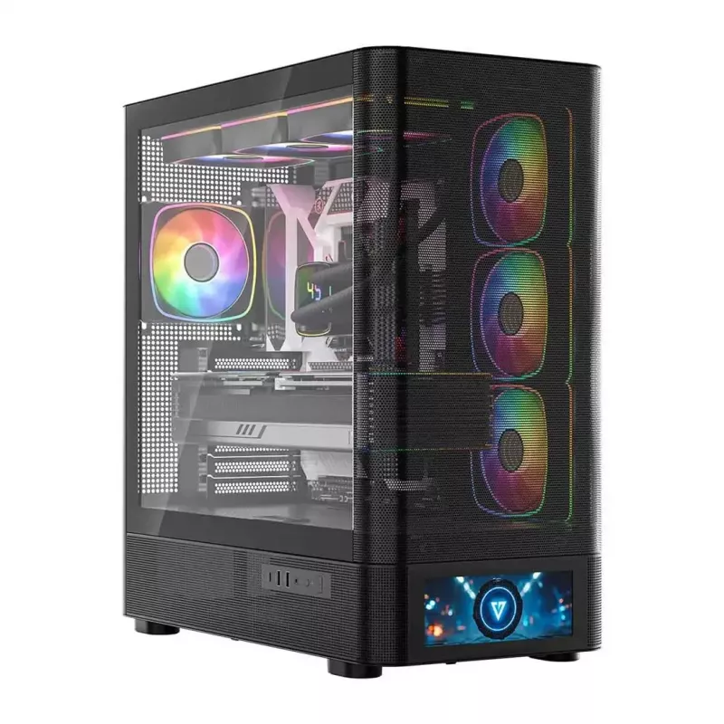 Arvuti korpus MODECOM VOLCANO AQ500 ARGB MIDI must