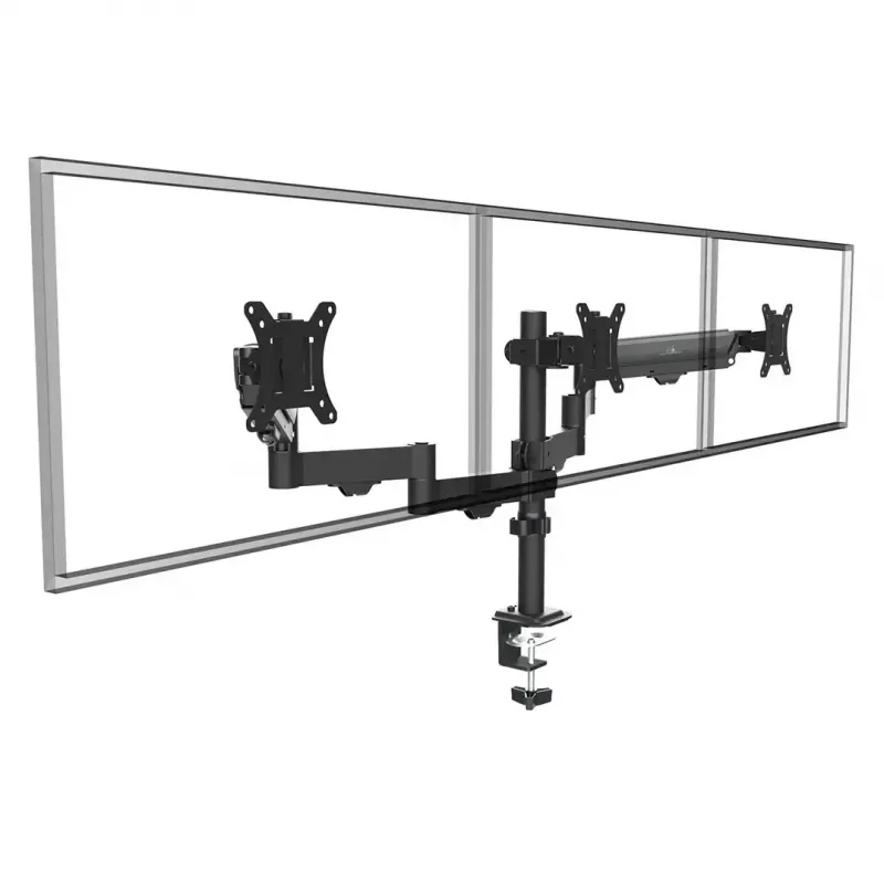 Monitorikinnitus MACLEAN MC-137 — gaasvedru, 3 monitorile 17 tolli–27 tolli, 2–8 kg igaüks, must