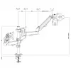 Monitorikinnitus MACLEAN MC-137 — gaasvedru, 3 monitorile 17 tolli–27 tolli, 2–8 kg igaüks, must