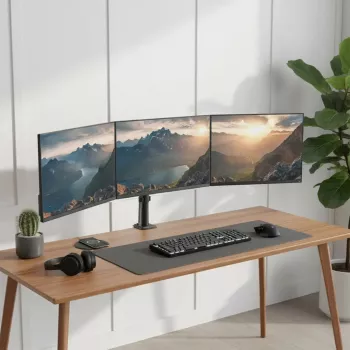 Monitorikinnitus MACLEAN MC-137 — gaasvedru, 3 monitorile 17 tolli–27 tolli, 2–8 kg igaüks, must