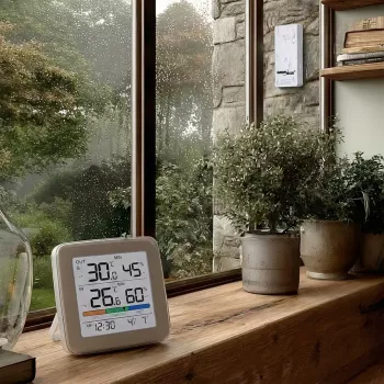 Juhtmevaba ilmajaam GreenBlue GB169 — sise-/välistemperatuur ja -niiskus, kell, äratus, ulatus kuni 60 m, °C/°F valitav