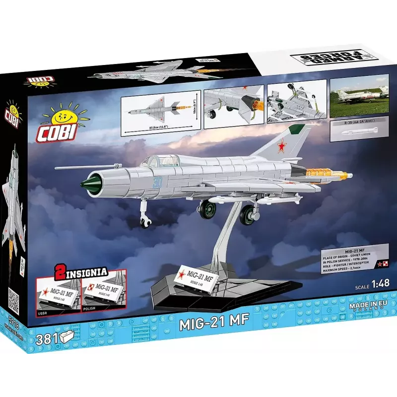 Ehitusklotsid Cobi Mig-21 MF 381 klotsi komplekt — ehitusmänguasi mudel